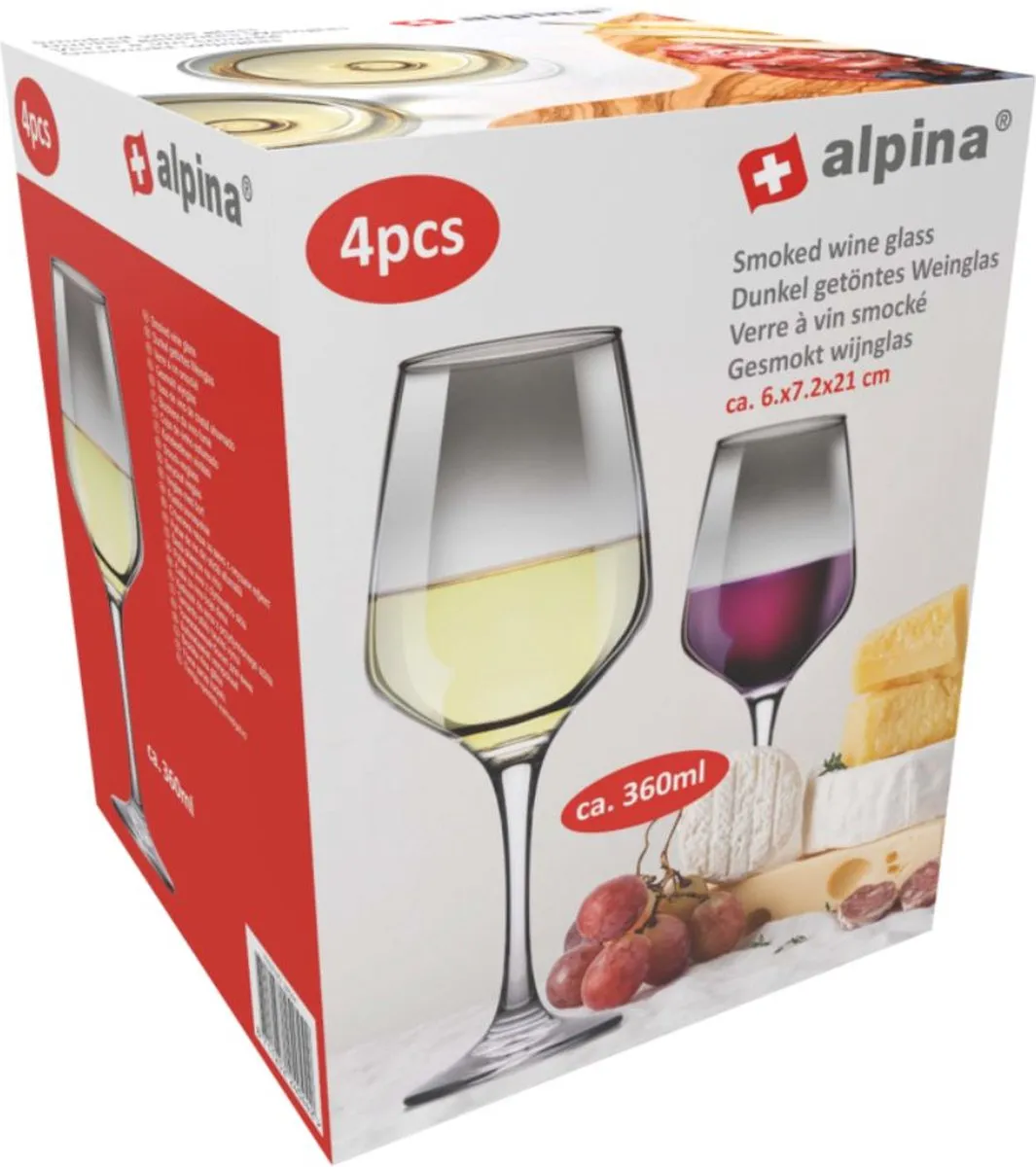 Alpina Wijnglazen Set 4 Stuks - Smoked - 360ml