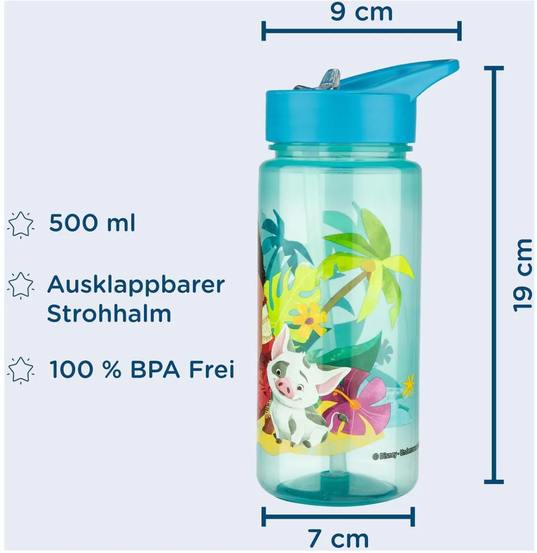 Disney Vaiana Bidon 500ml - Blauw/Turkoois