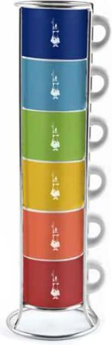 Bialetti Impilabili Di Colori Espresso Kopjes - 6 Stuks - 70ml