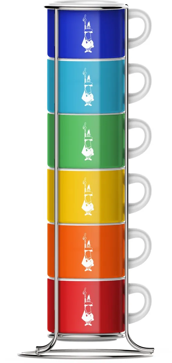 Bialetti Impilabili Di Colori Espresso Kopjes - 6 Stuks - 70ml