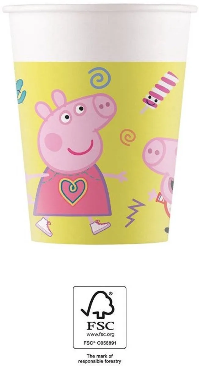 ThimbleToys Peppa Pig Bekers - 8 Stuks (8x1) - 200ml