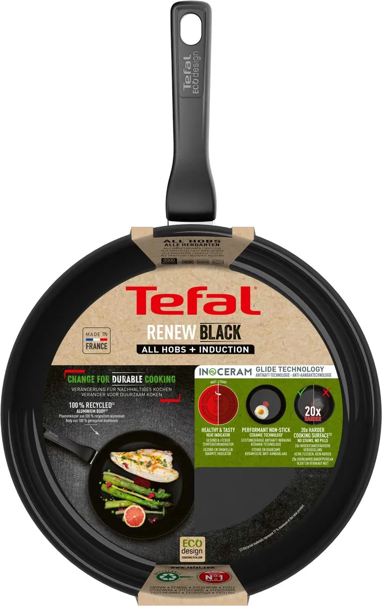 Tefal Renew+ Braadpan 24cm Keramisch - Zilver
