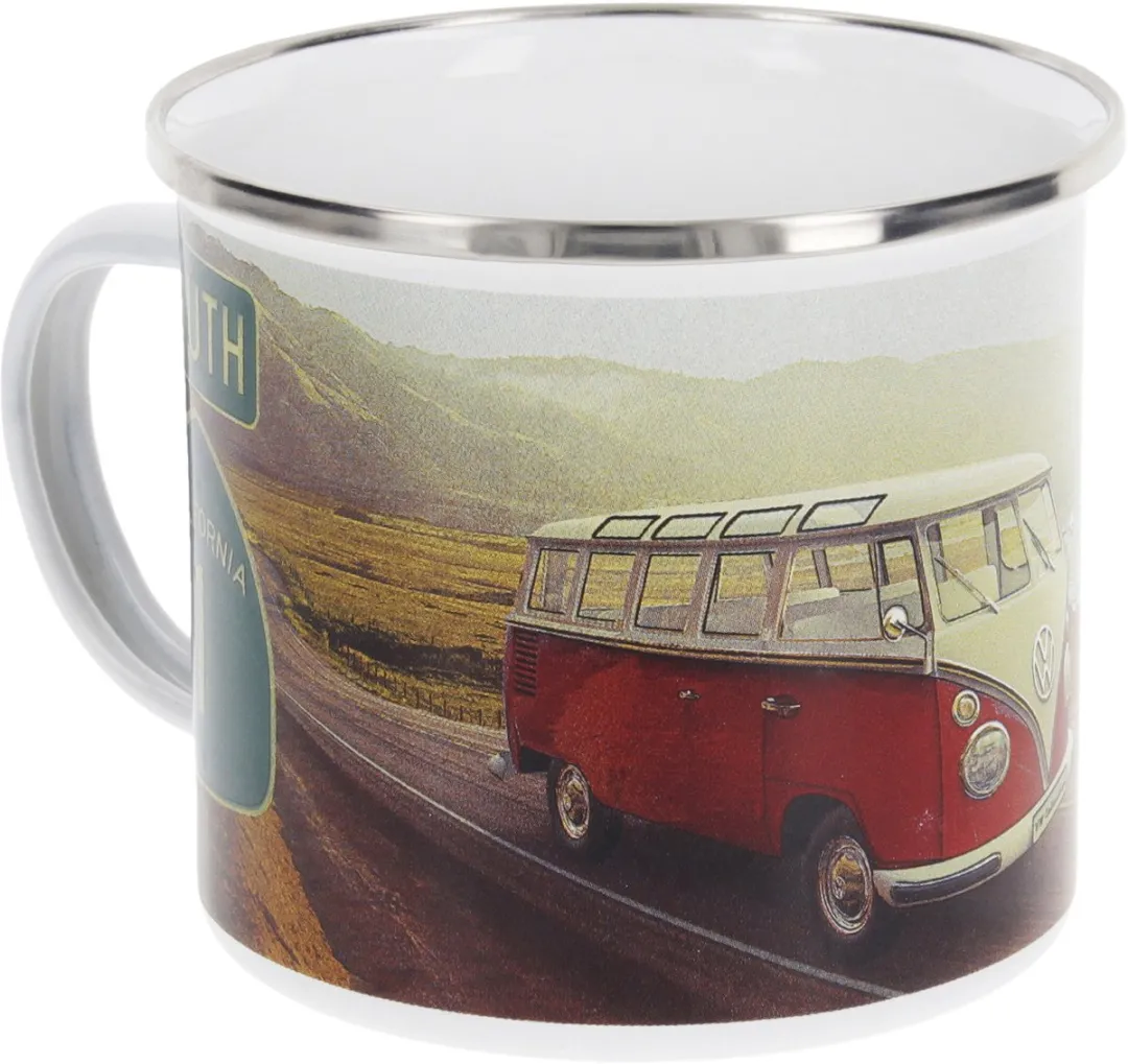 Volkswagen T1 Bus Highway 1 Emaille Mok - 9.5cm - 33ml - Multicolor - afbeelding 6 van 6