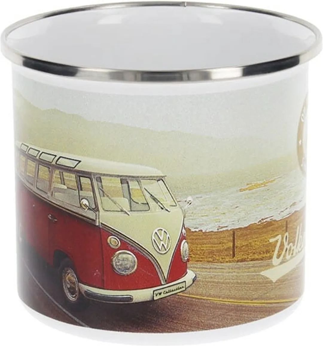 Volkswagen T1 Bus Highway 1 Emaille Mok - 9.5cm - 33ml - Multicolor