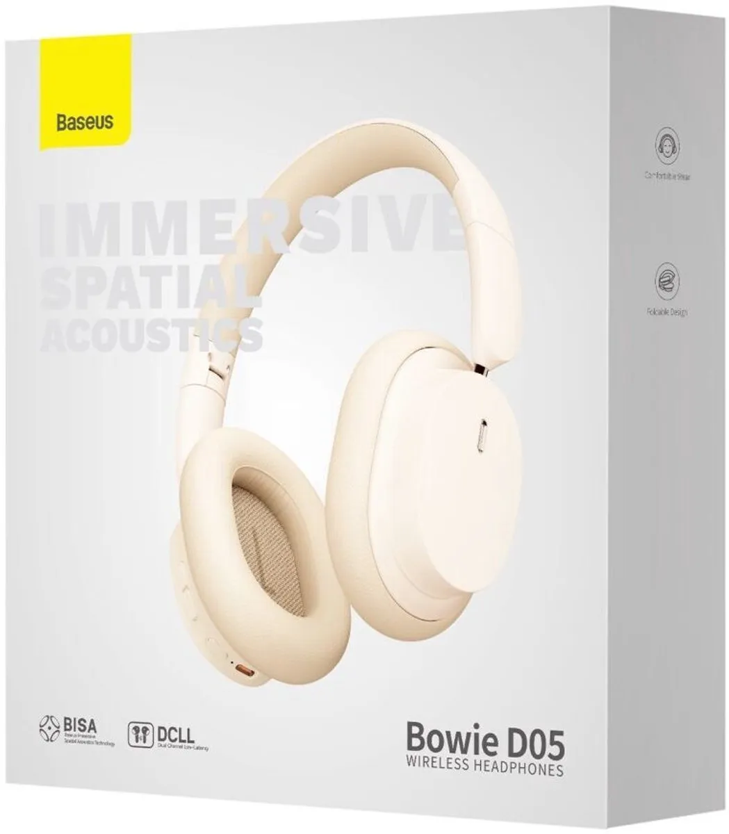 Baseus Bowie D05 Draadloze Koptelefoon - Bluetooth 5.3 - Beige