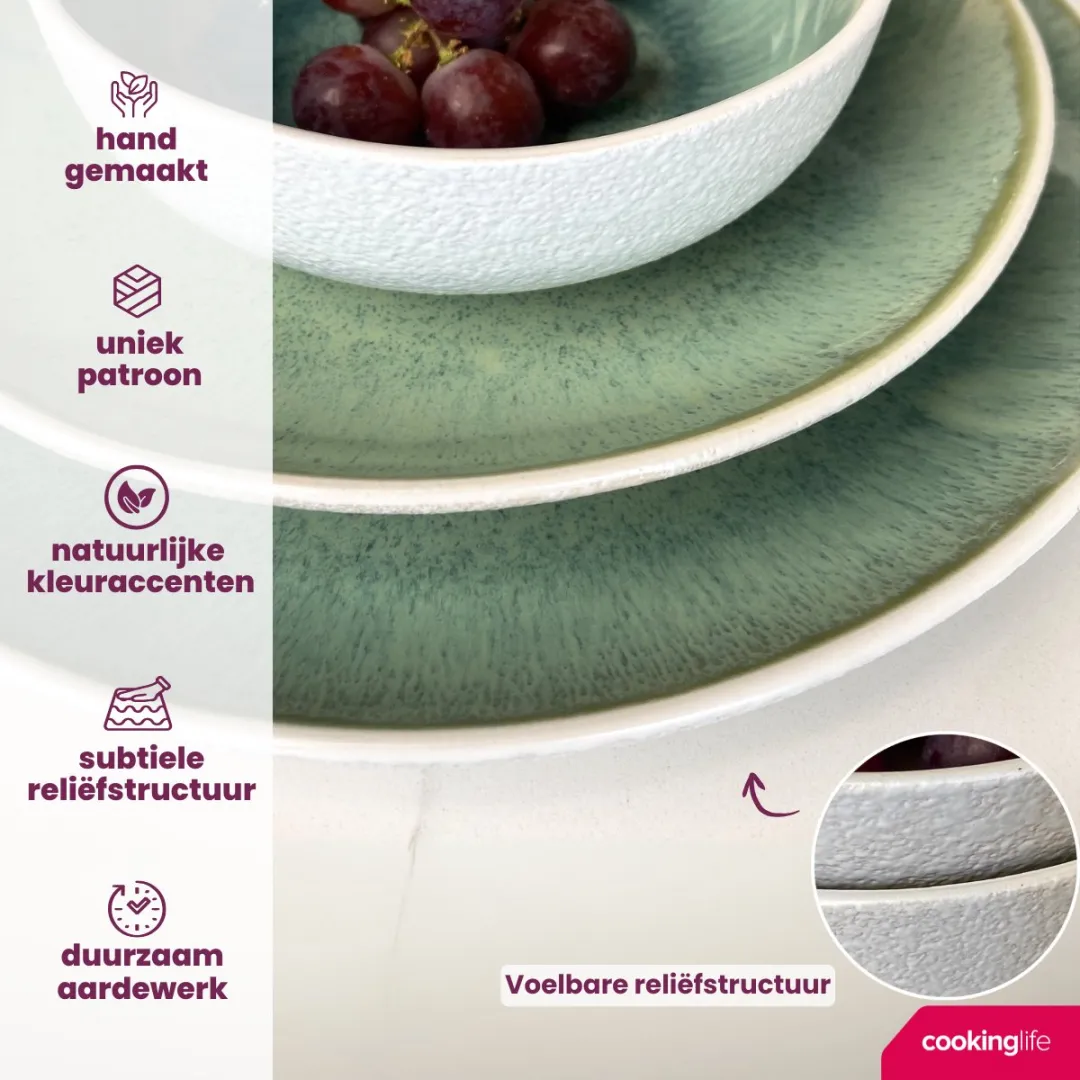 Cookinglife Dinerborden Belize - 6 Stuks Ø25cm - Aardewerk