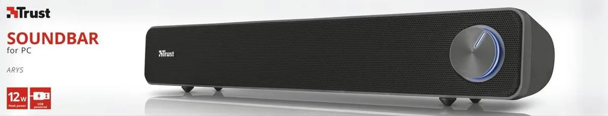 Trust Arys PC Soundbar 2.0 - 12W - Zwart - afbeelding 6 van 6