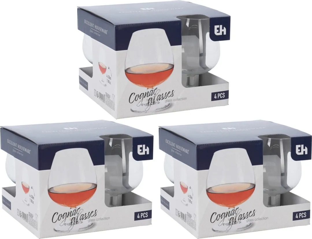 Excellent Houseware Cognacglazen 350ml - 12 Stuks