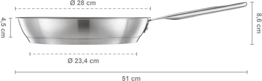 Fiskars Koekenpan 28cm All Steel - RVS