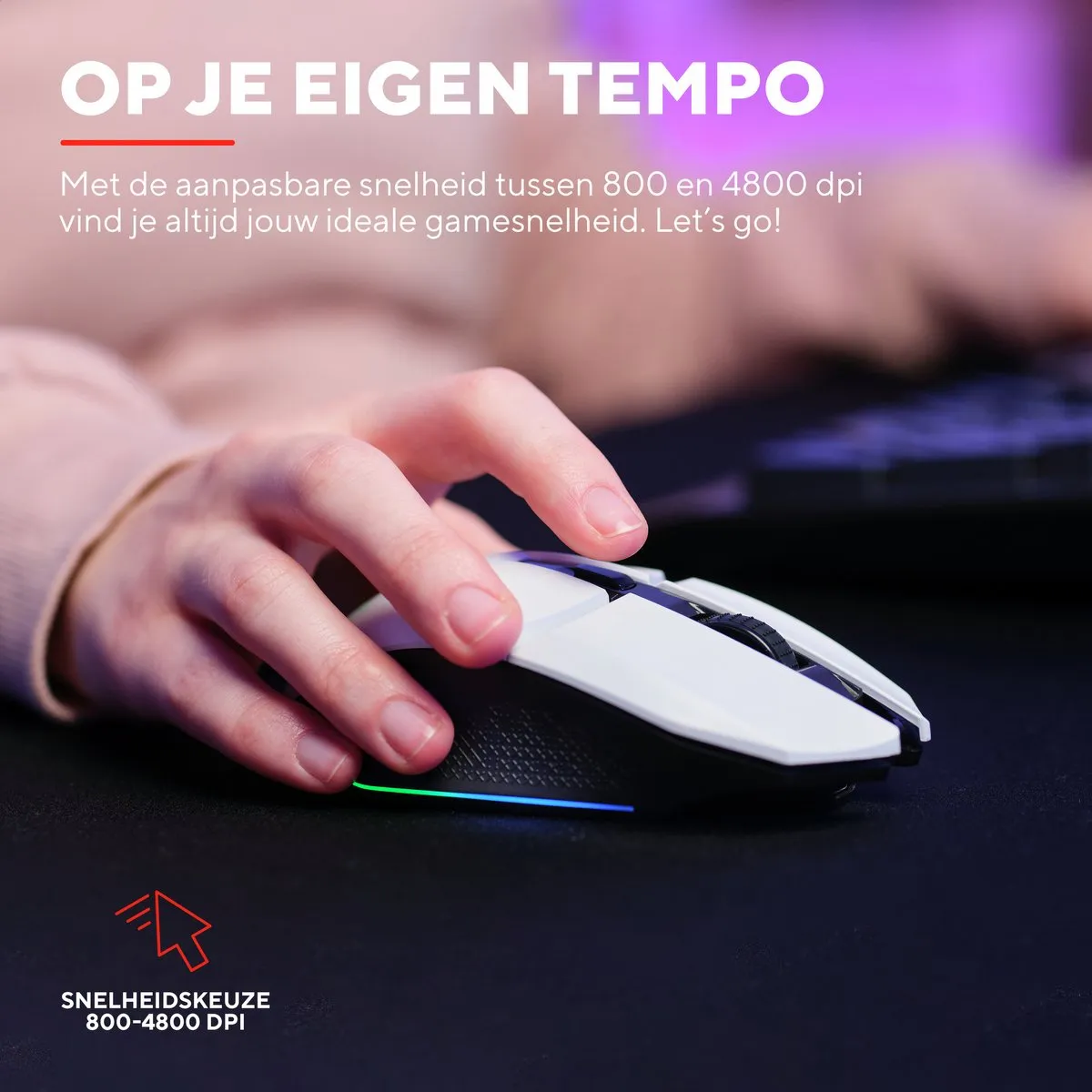 Trust GXT 110W Felox Draadloze Gaming Muis 4800 DPI - Wit