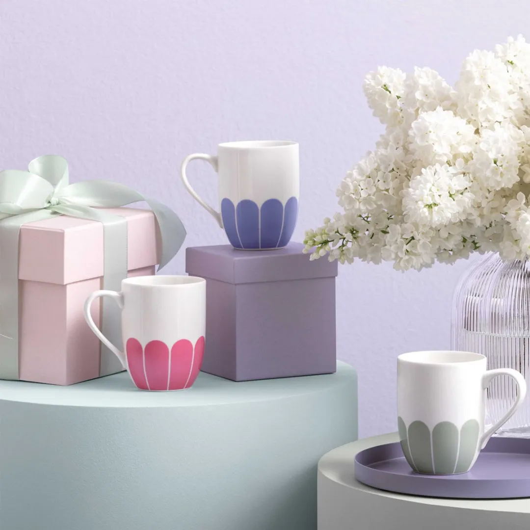 Villeroy & Boch Henkelbecher Fleur Couleur 290ml - 6 Stuks - Roze