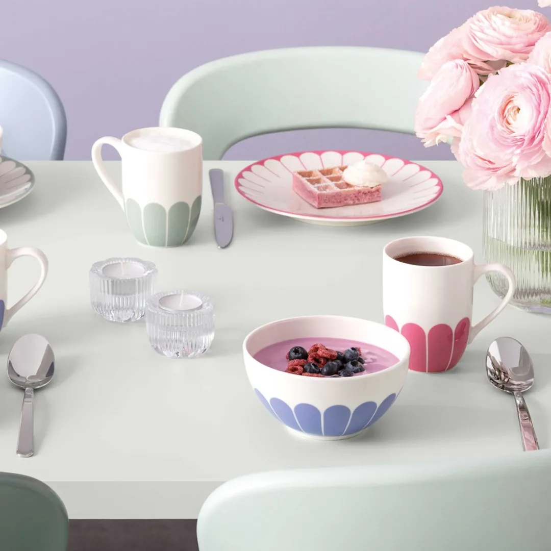 Villeroy & Boch Henkelbecher Fleur Couleur 290ml - 6 Stuks - Roze