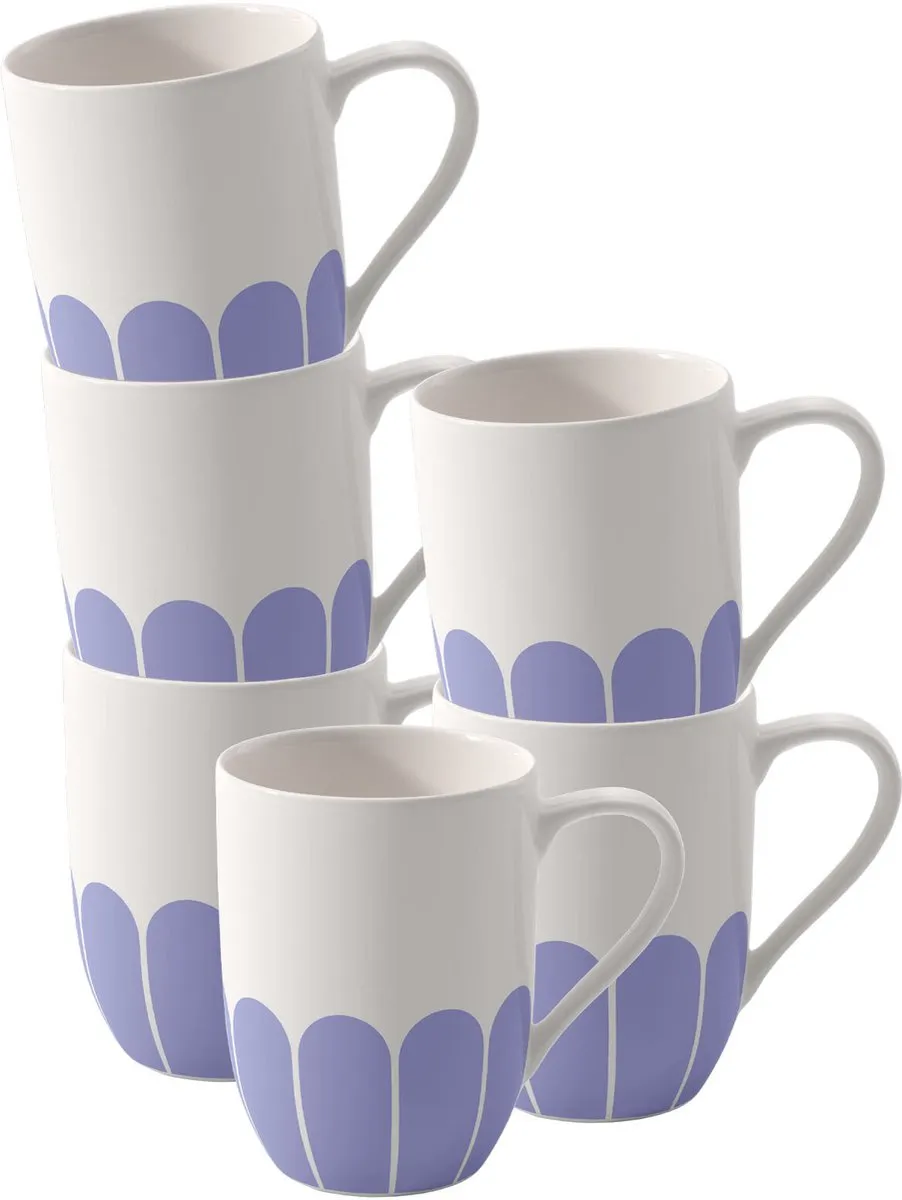 Villeroy & Boch Henkelbecher Fleur Couleur 290ml - 6 Stuks - Roze