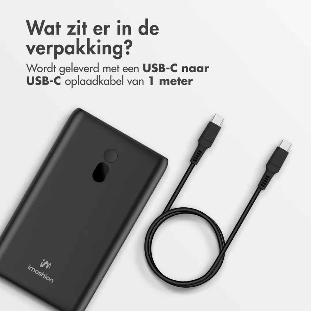 Imoshion Powerbank SH00071861 20000mAh - 100W - 3 Outputs - Zwart - afbeelding 6 van 6