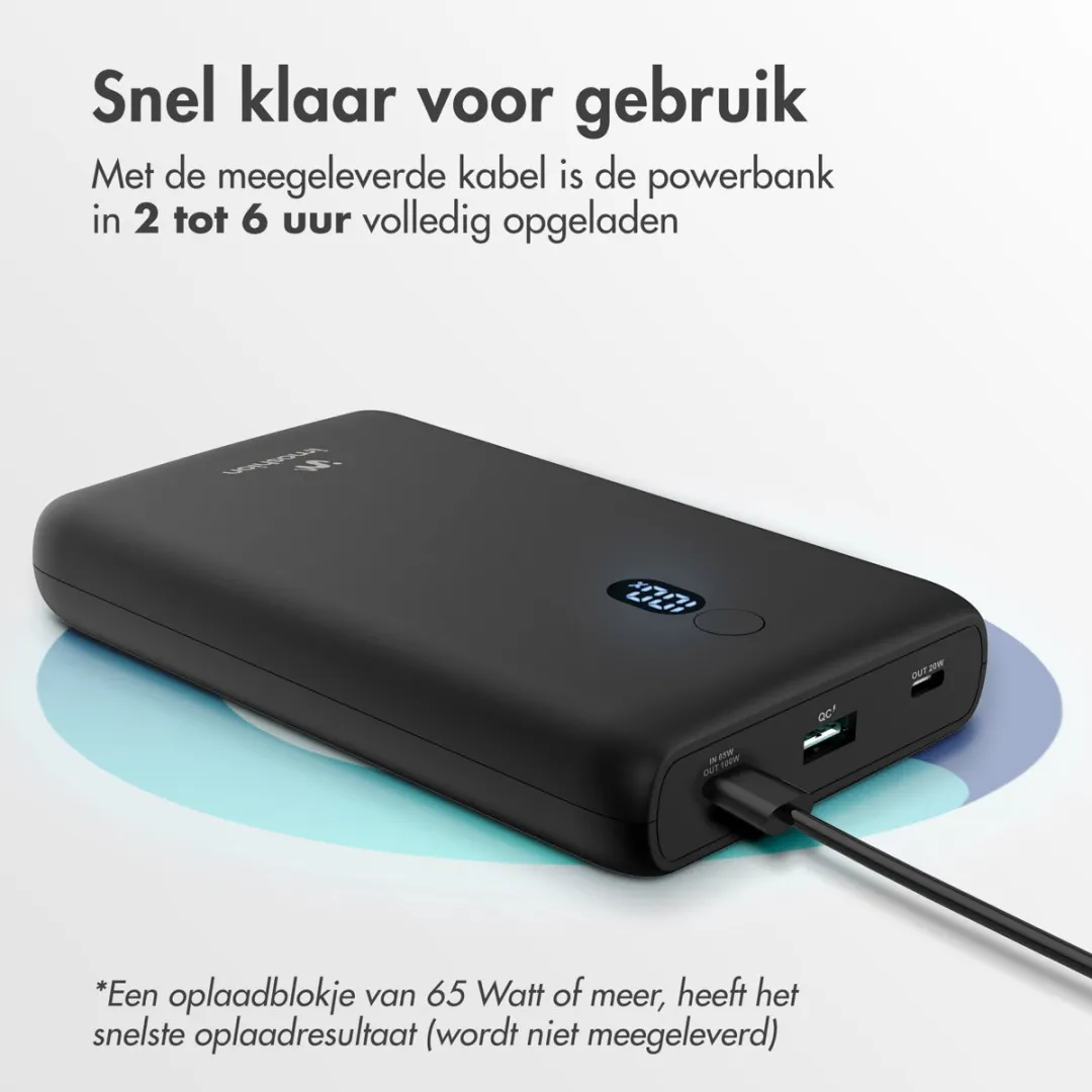 Imoshion Powerbank SH00071861 20000mAh - 100W - 3 Outputs - Zwart