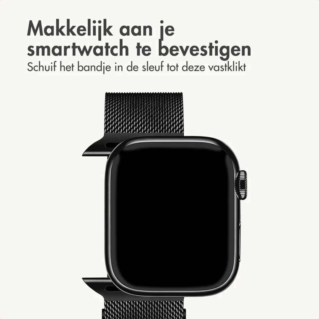 Imoshion Milanees Bandje Apple Watch 44-49mm - Zwart