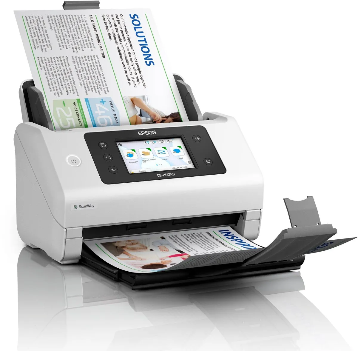 Epson WorkForce DS-800WN Netwerk Scanner - A4 - Wit