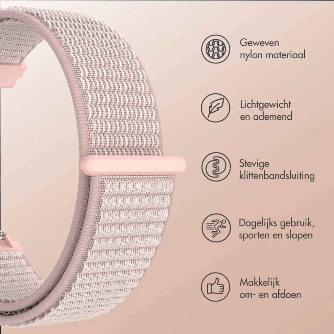 Imoshion Nylon Smartwatchband 20mm - Roze