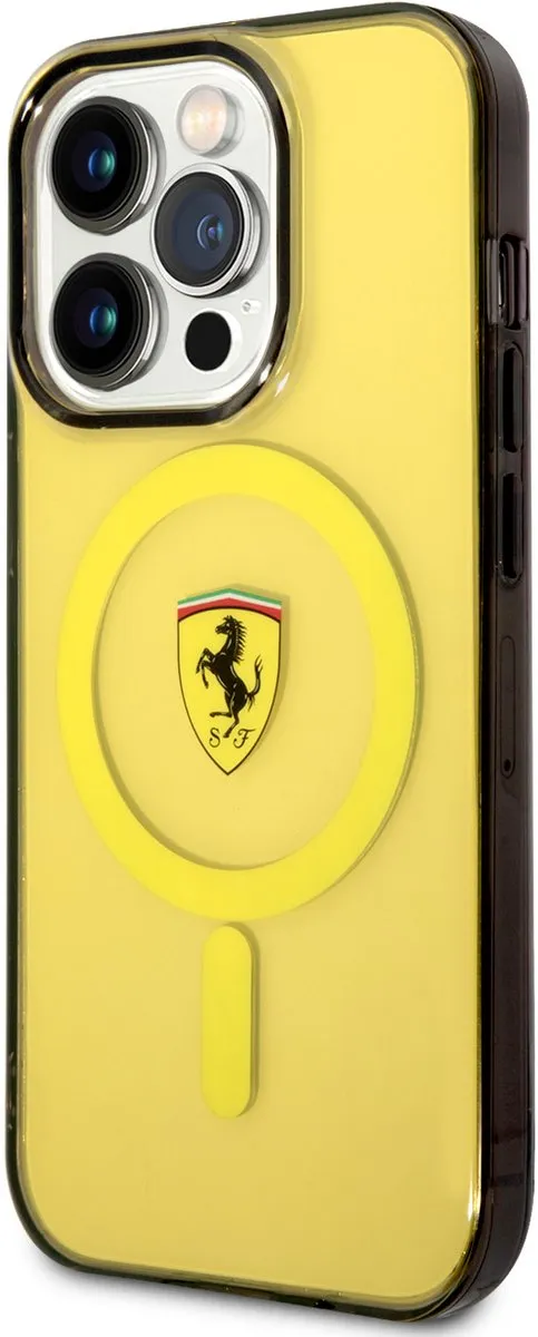 Ferrari Back Cover iPhone 14 Pro Max FESCP14MYT - Geel - Valbescherming