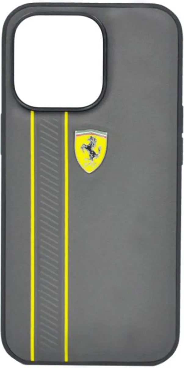 Ferrari Luxe Lederen Hoesje iPhone 13 Pro - Donergrijs