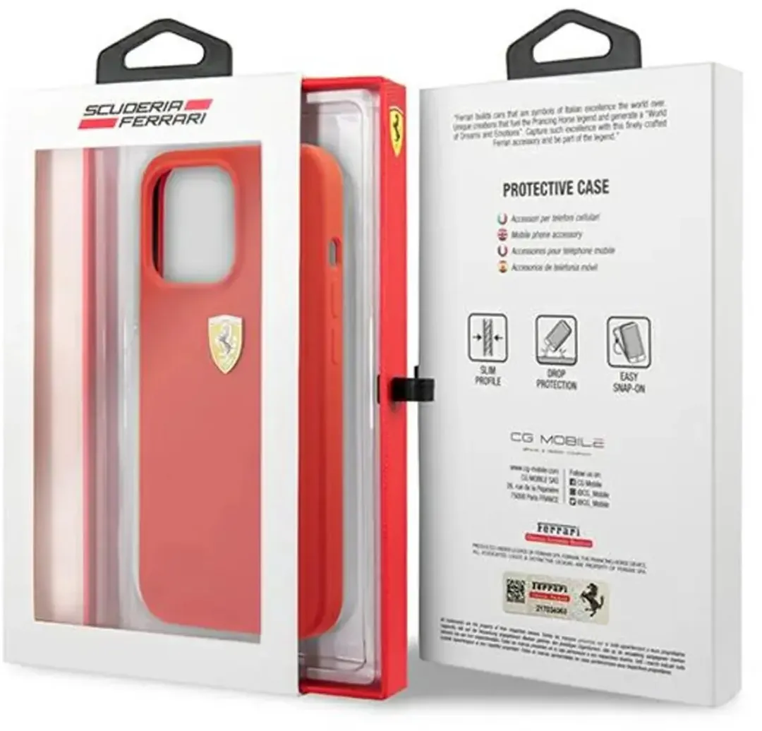 Ferrari Back Cover iPhone 13 Pro - Rood - Valbescherming