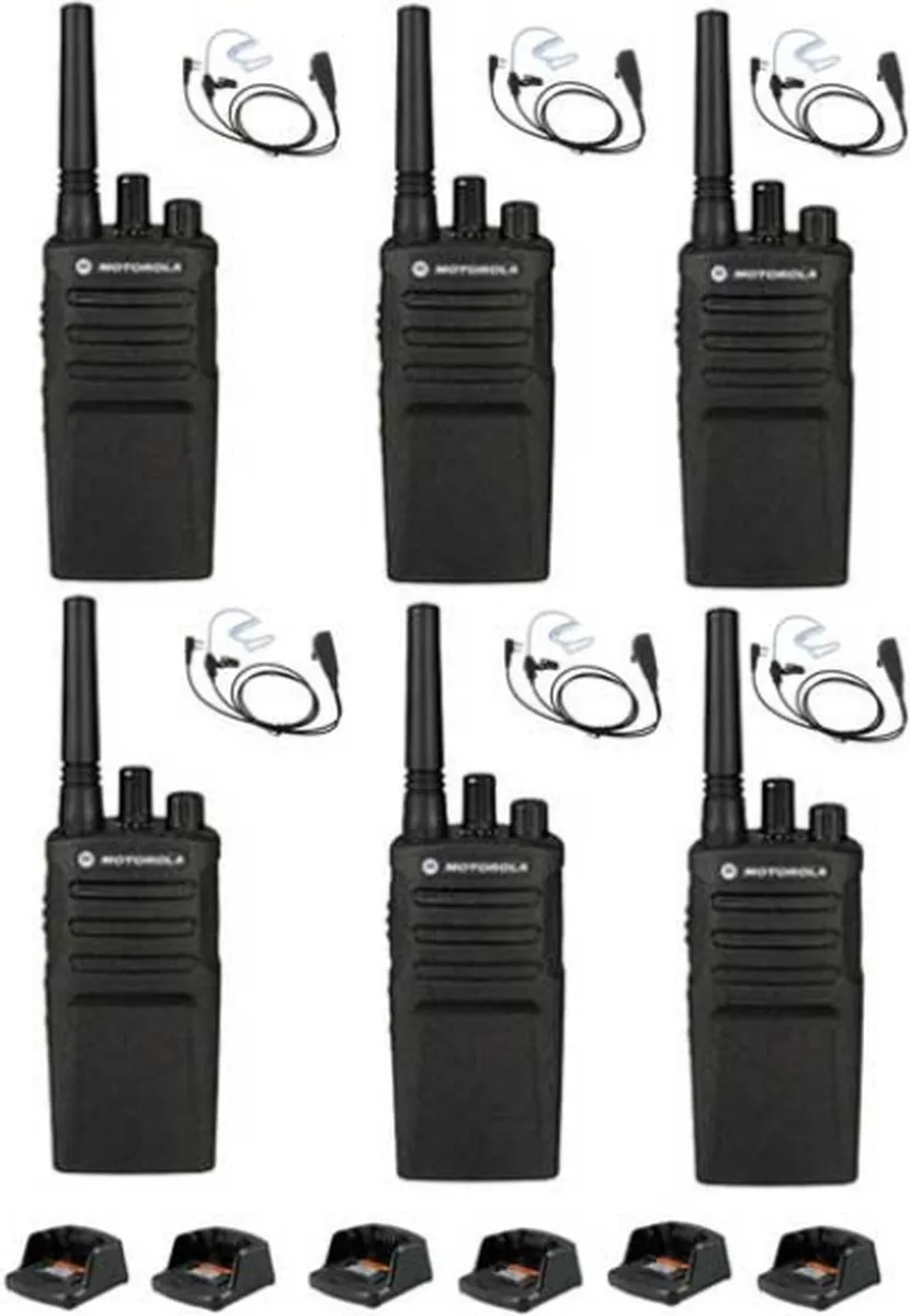 Motorola XT420 PMR446 Portofoon - 6 Stuks (12x accu) - Zwart - afbeelding 6 van 6