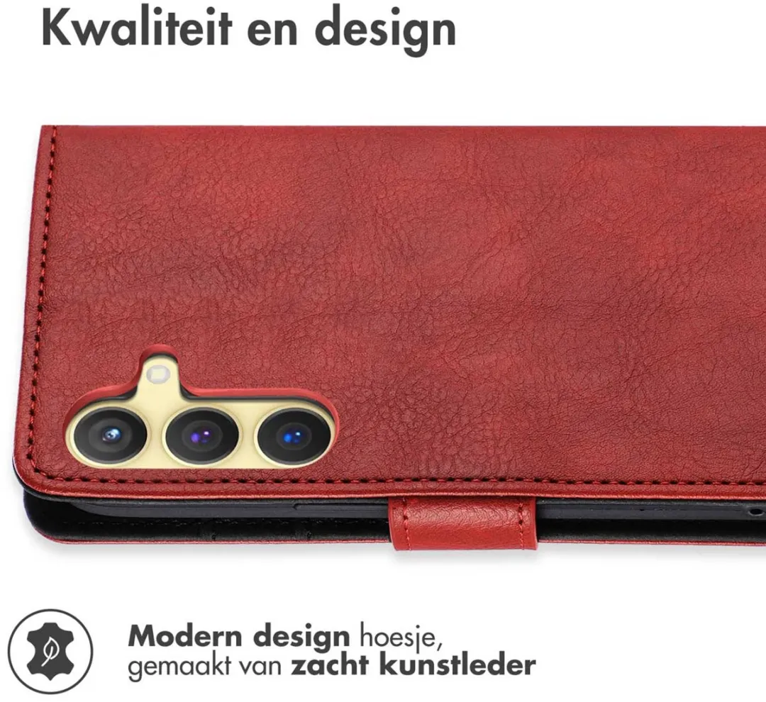 imosHion Hoesje Samsung Galaxy S24/S25 - 3 Pasjes - Rood