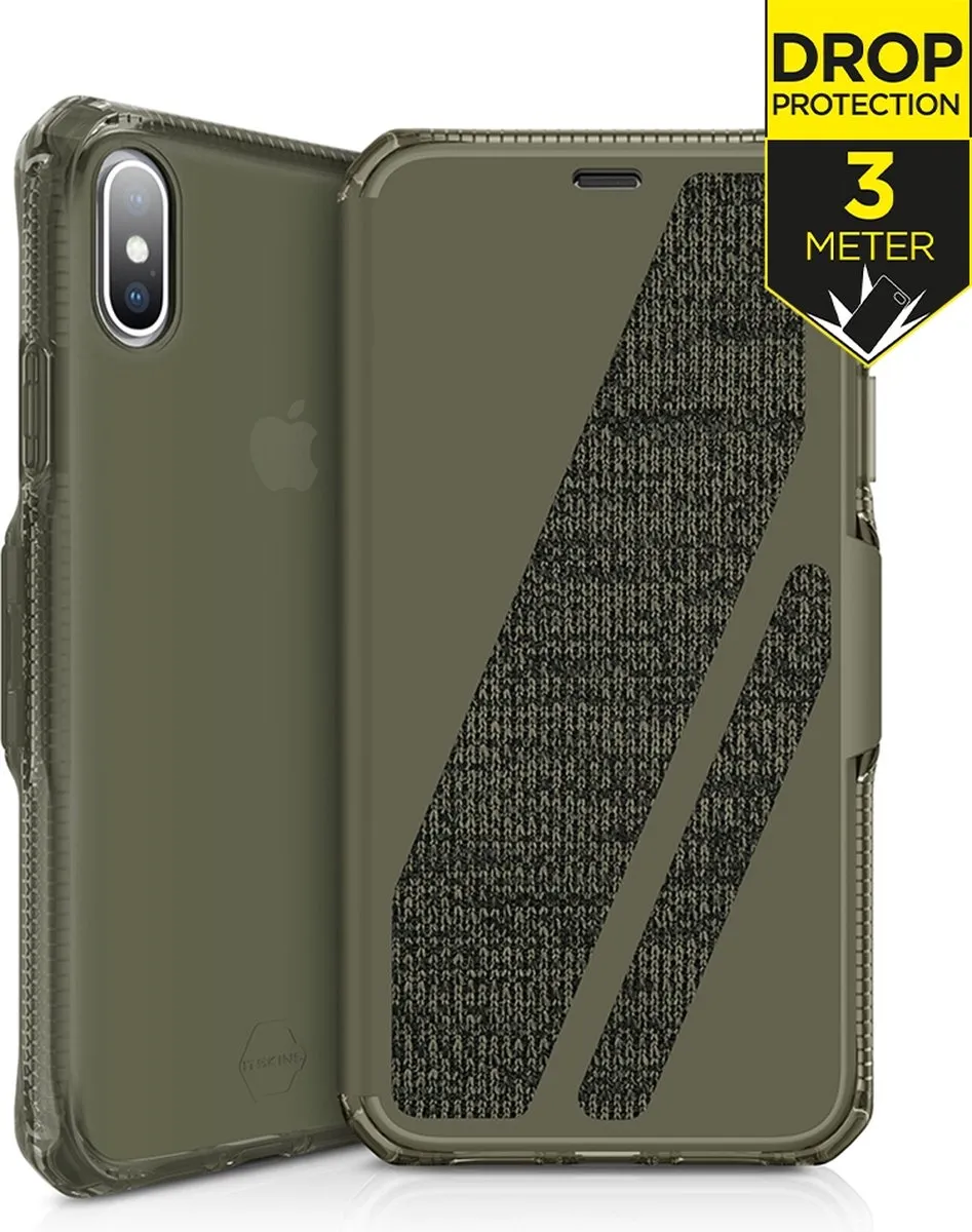 Itskins SpectrumFolio Bookcase iPhone XS Max - Groen