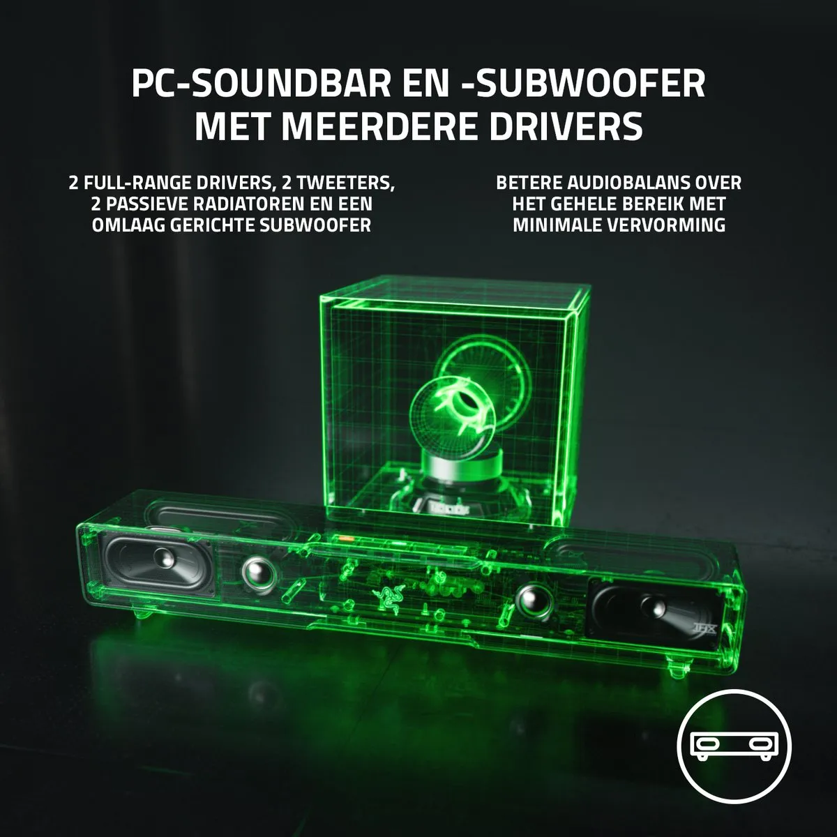 Razer Leviathan V2 Soundbar - 7.1 Surround - RGB - Zwart