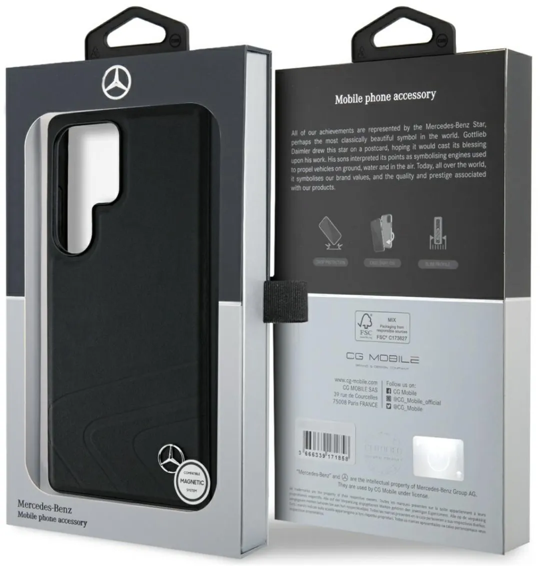 Mercedes Leder Hoesje S25 Ultra - Transparent