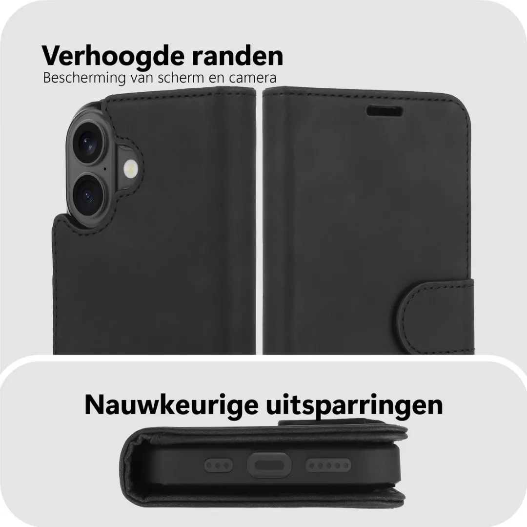 Just in Case Bookcase iPhone 17 MAP2761PS1M - 2-in-1 Hoesje - 3 Pasjes - Zwart