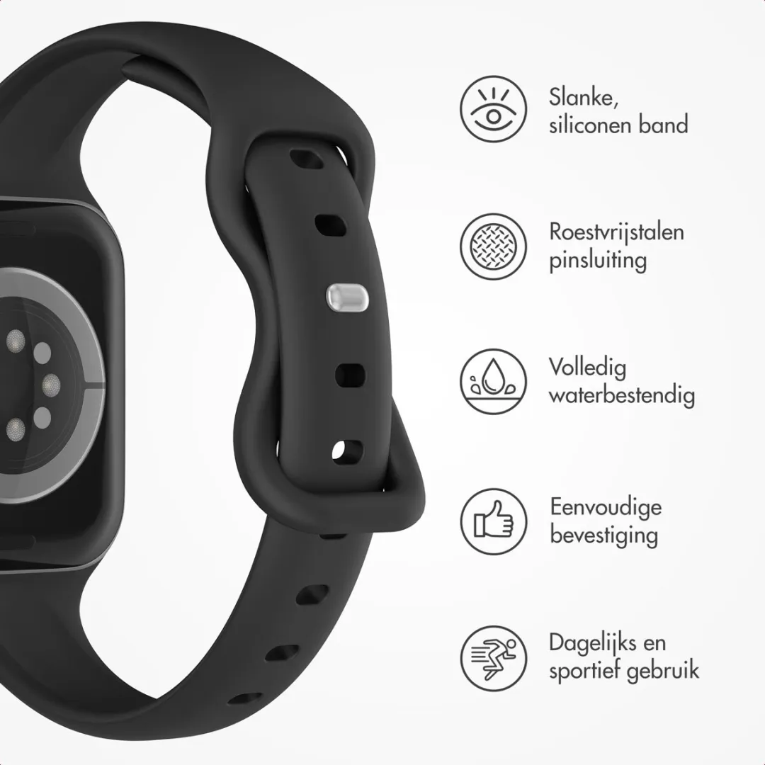 Imoshion Siliconen Bandje Apple Watch 38-42mm - Zwart