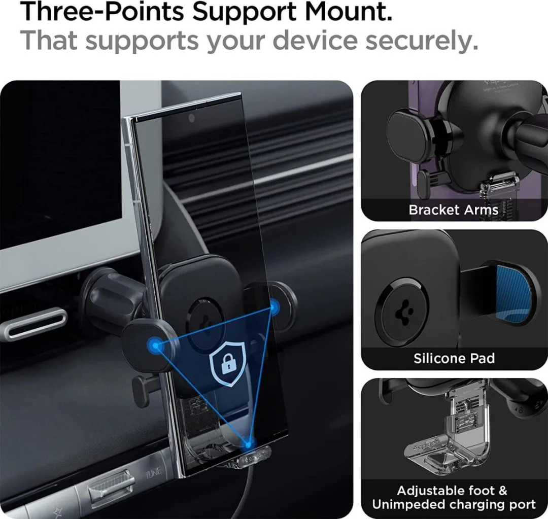 Spigen UTS12 OneTap Ventilatierooster Auto - 360° Draaibaar - Zwart - afbeelding 3 van 6