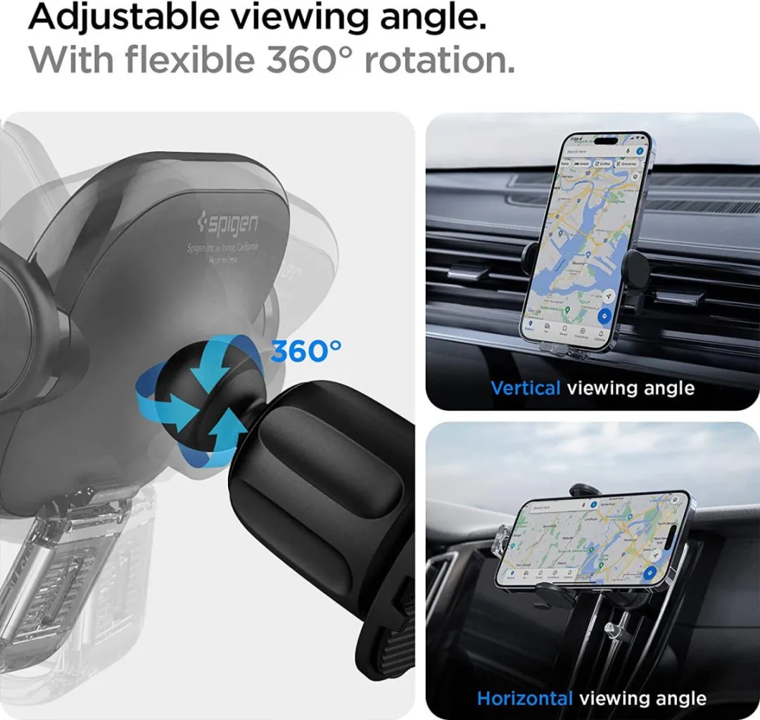 Spigen UTS12 OneTap Ventilatierooster Auto - 360° Draaibaar - Zwart - afbeelding 6 van 6