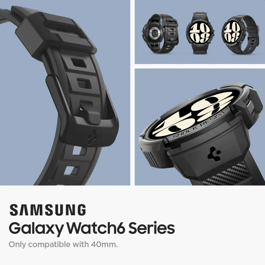 Spigen Rugged Armor Pro ACS06501 - Samsung Galaxy Watch Band - Zwart