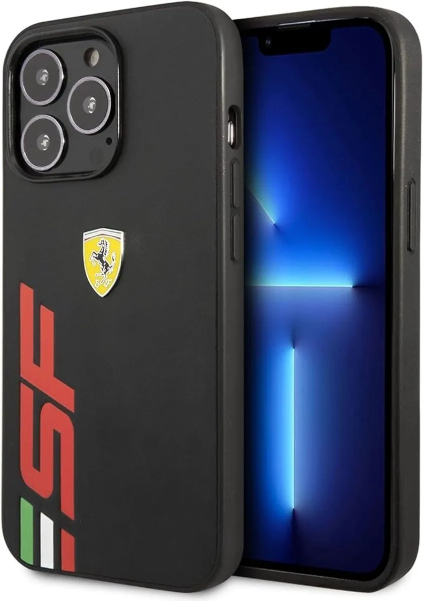 Ferrari Back Cover iPhone 13 Pro - Zwart