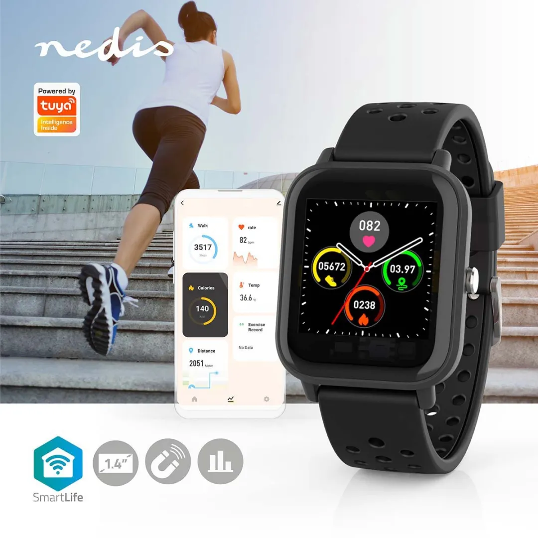 Nedis SmartLife Smartwatch BTSW002 - Zwart - afbeelding 6 van 6