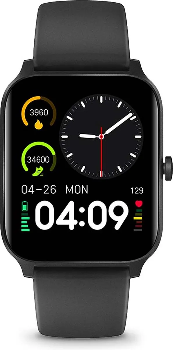 Nedis Smartwatch 40mm - 1.69" - Zwart