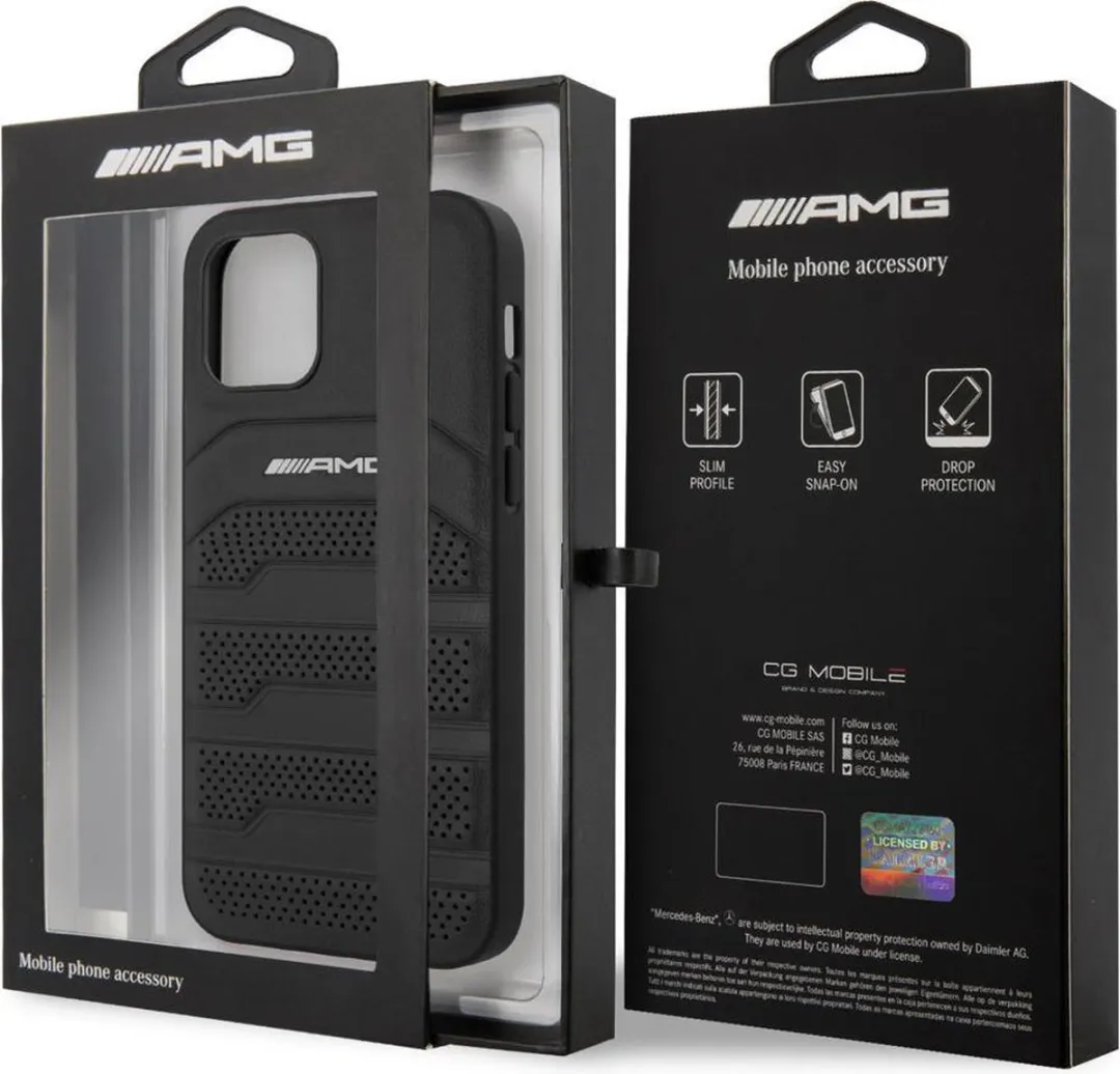 Mercedes-Benz iPhone 12 Mini Hoesje - Effen Zwart - afbeelding 3 van 6