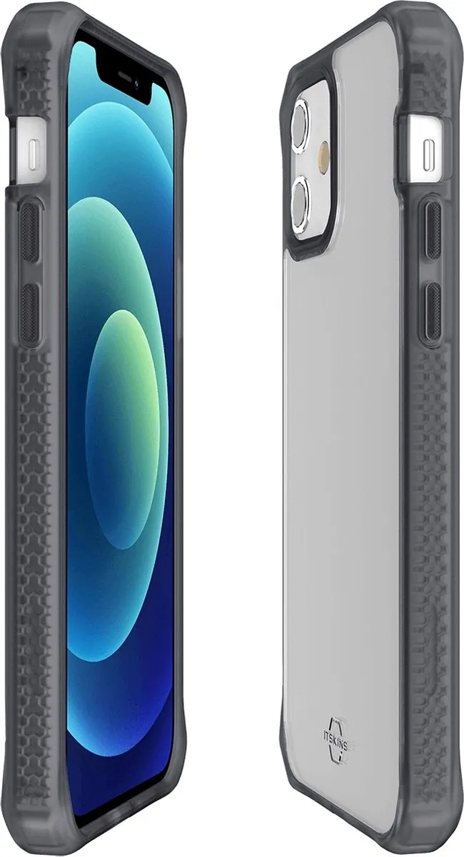 Itskins HybridFrost Hoesje iPhone 12 Mini - Zwart AP2G-HYBMK-BKTR - afbeelding 6 van 6