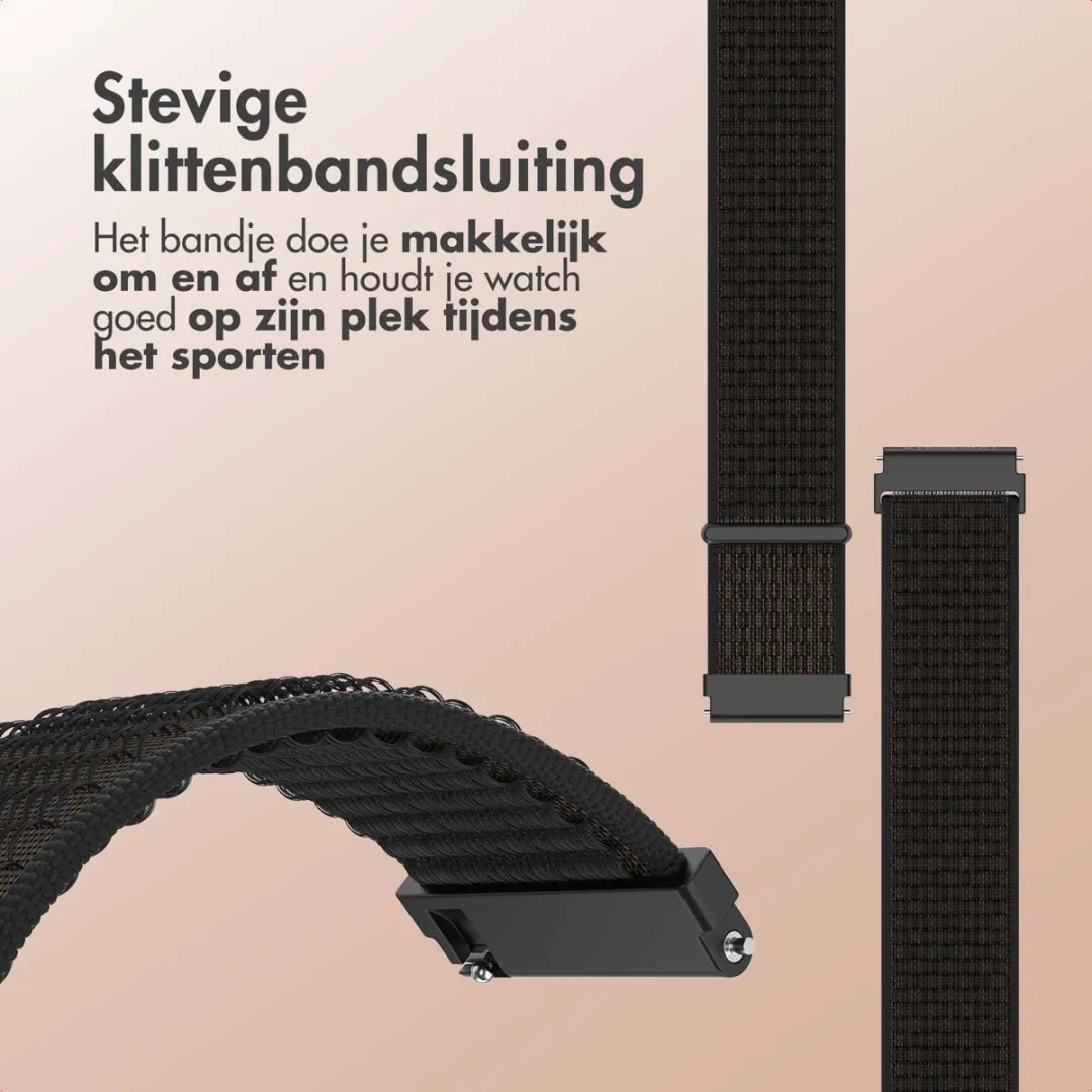 Imoshion Nylon Smartwatchband 22mm - Zwart