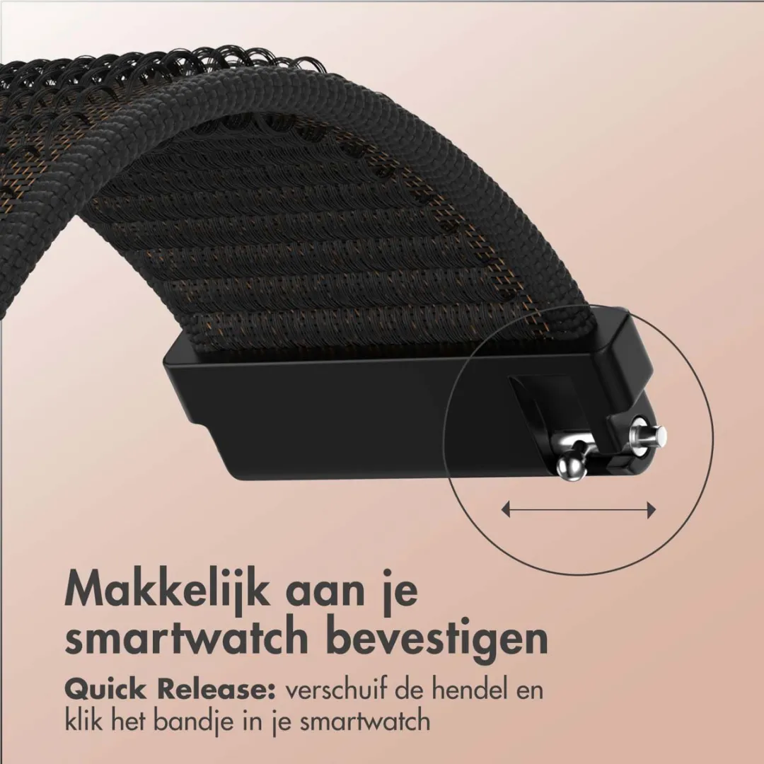 Imoshion Nylon Smartwatchband 22mm - Zwart - afbeelding 6 van 6
