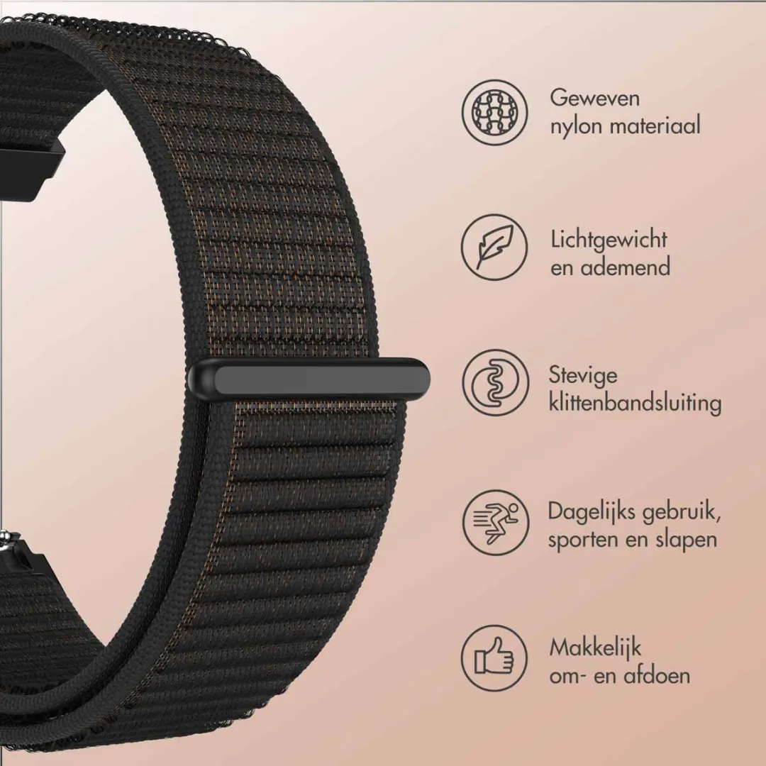 Imoshion Nylon Smartwatchband 22mm - Zwart