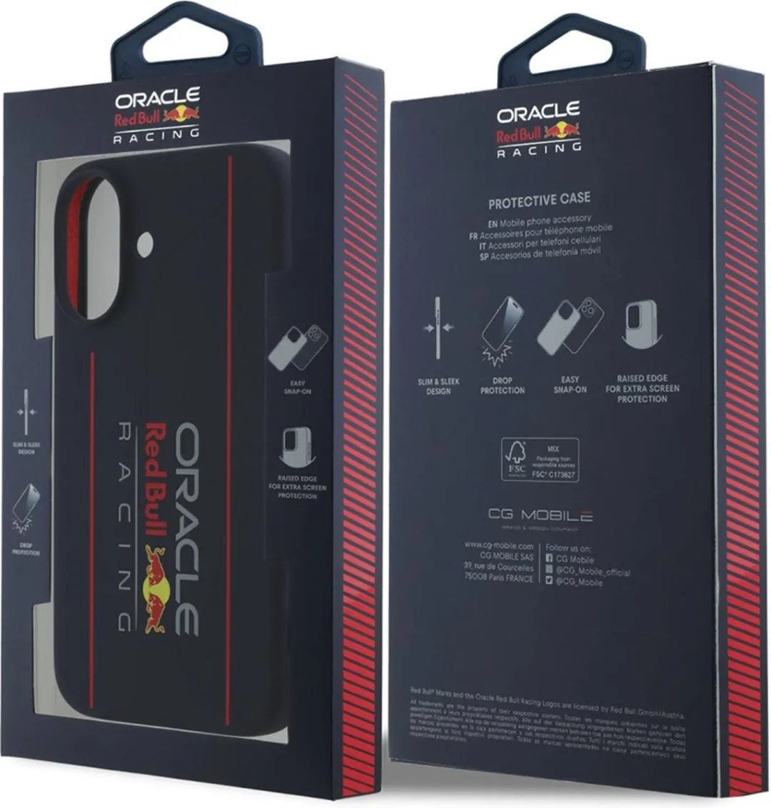 Red Bull Racing iPhone 16 Hoesje - MagSafe - Vertical Logo - Donkerblauw - afbeelding 6 van 6