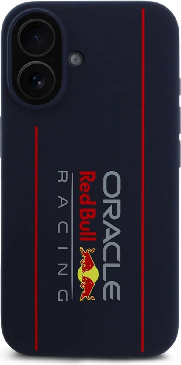 Red Bull Racing iPhone 16 Hoesje - MagSafe - Vertical Logo - Donkerblauw