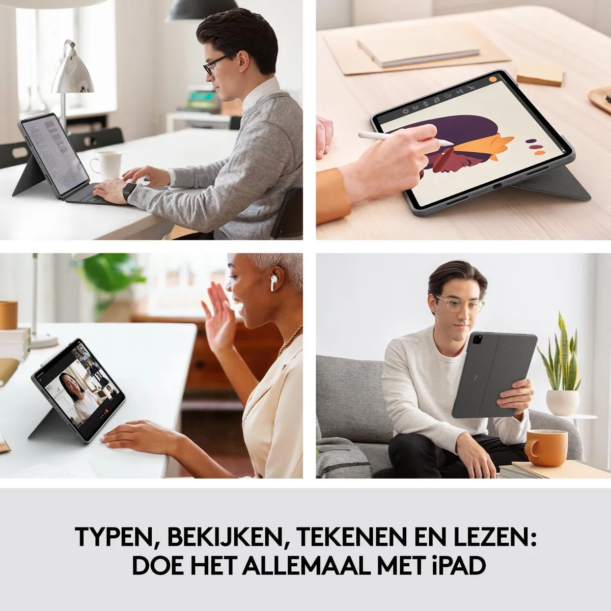 Logitech Combo Touch iPad Pro 12.9 920-010210 - Toetsenbord - Grijs