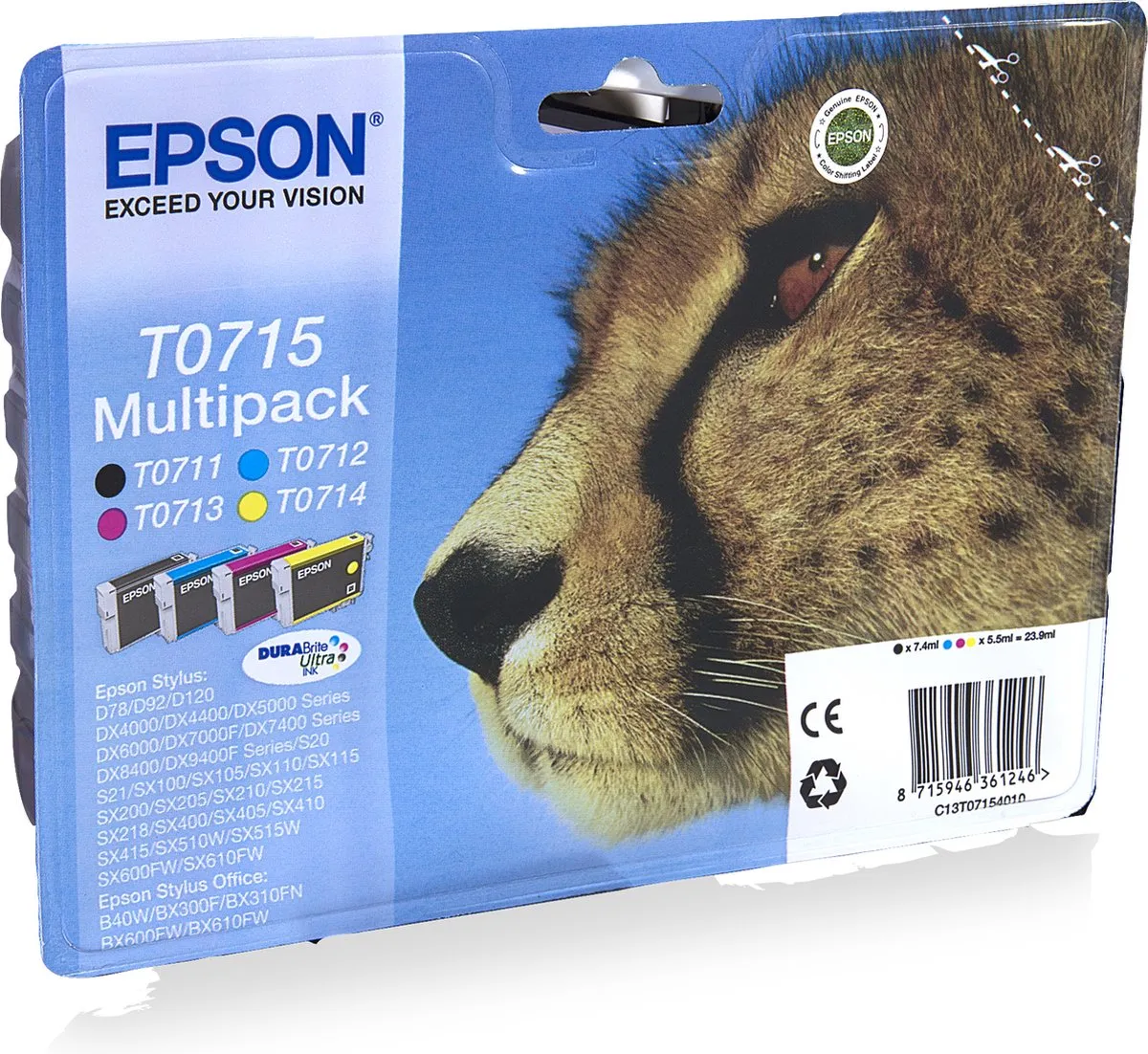 Epson T0715 Inktcartridge Multicolor - 245 pagina's