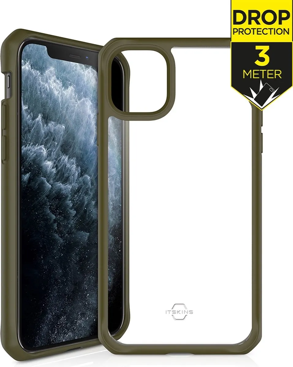 Itskins HybridSolid APXE-HYBSO-KATR iPhone 11 Pro Hoesje - Transparant Groen