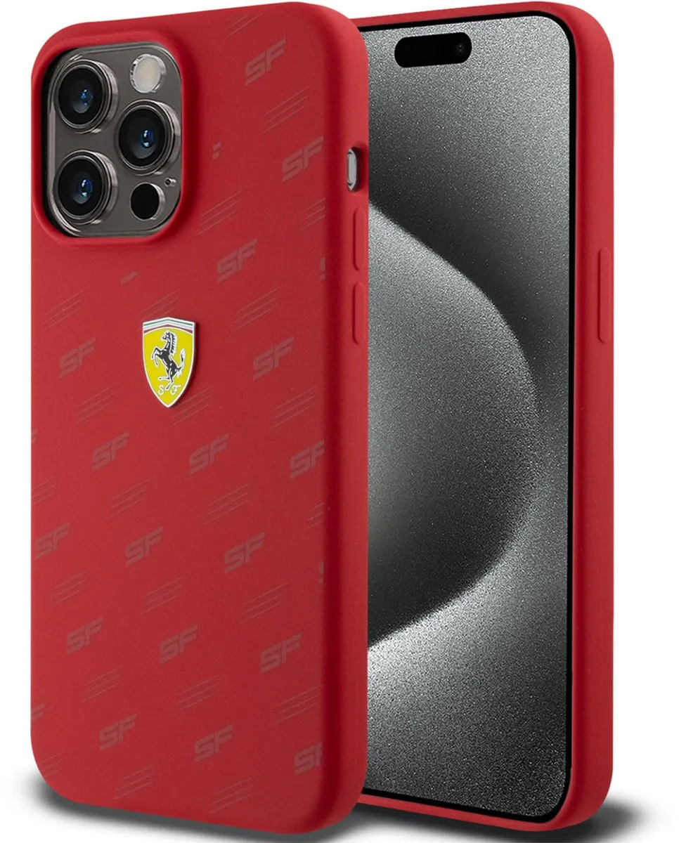 Ferrari Back Cover iPhone 15 Plus - Rood
