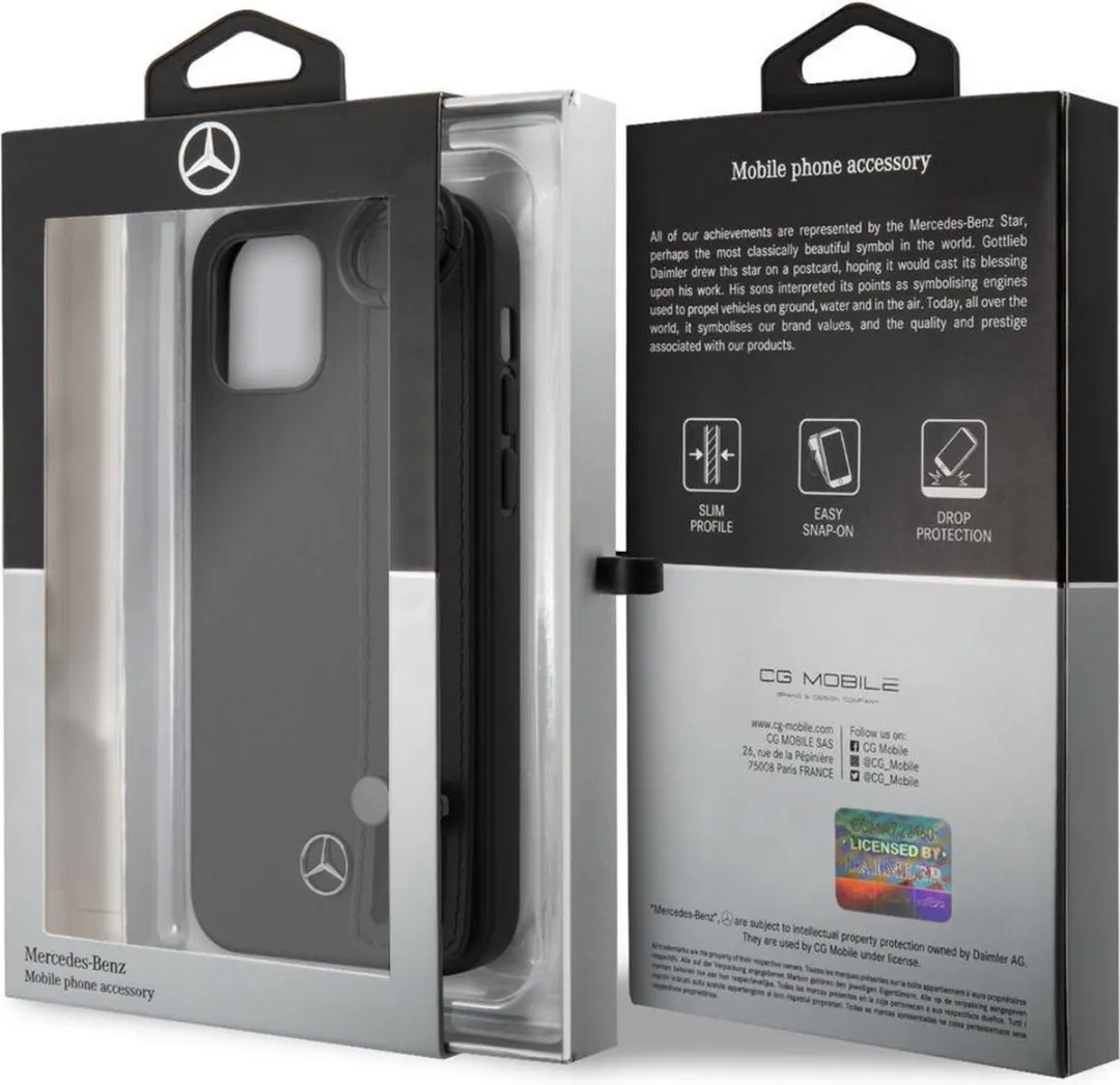 Mercedes-Benz Hand Strap Back Case iPhone 12 Pro Max - Zwart - afbeelding 5 van 6